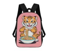 sinyumoney Zaino Scolastico Per Bambini Stampato in 3D Cute Tiger And Ramen Zaino Per Bambini Ad Alta Capacità, Zaini Da Viaggio, Borse Per Libri, Zaino Scolastico Per Bambini 17inch