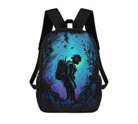 sinyumoney Zaino Scolastico Per Bambini Stampato in 3D Deep Sea Explorer Zaini Per Libri Zaini Casual Da Viaggio Zaini Da Giorno Di Grande Capacità Per Ragazzi 17inch