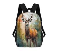 sinyumoney Zaino Scolastico Per Bambini Stampato in 3D Deer in Abstract Forest Zaino Per Bambini Ad Alta Capacità, Zaino Da Viaggio Alla Moda, Borsa Scolastica Per Bambini, Zaino Casual 17inch