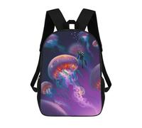 sinyumoney Zaino Scolastico Per Bambini Stampato in 3D Dive Among Glowing Jellyfish Borsa Scolastica Per Bambini, Zaini Da Viaggio, Borse Per Libri Alla Moda, Zaino Di Grande Capacità 17inch