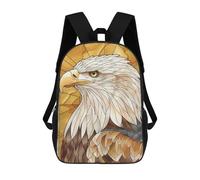 sinyumoney Zaino Scolastico Per Bambini Stampato in 3D Eagle Animal Gold Borsa Scolastica Per Bambini, Zaini Da Viaggio, Borse Per Libri Alla Moda, Zaino Di Grande Capacità 17inch