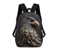 sinyumoney Zaino Scolastico Per Bambini Stampato in 3D Eagle Gold Decor Borse Per Libri Borse Scolastiche Da Viaggio Ad Alta Capacità Per Bambini/studenti/adulti 17inch
