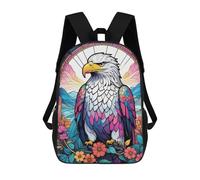 sinyumoney Zaino Scolastico Per Bambini Stampato in 3D Eagle Stained Glass Zaino Sportivo Per Ragazzi E Ragazze Zaino Alla Moda 17inch