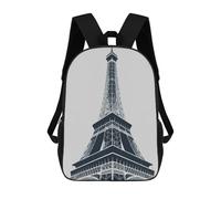 sinyumoney Zaino Scolastico Per Bambini Stampato in 3D Eiffel Tower Illustration Zaino Per Bambini Ad Alta Capacità, Zaini Da Viaggio, Borse Per Libri, Zaino Scolastico Per Bambini 17inch