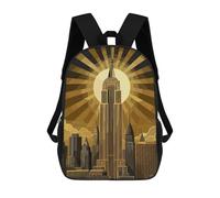 sinyumoney Zaino Scolastico Per Bambini Stampato in 3D Empire State Building Art Zaino Sportivo Per Ragazzi E Ragazze Zaino Alla Moda 17inch