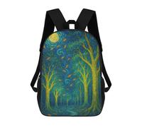sinyumoney Zaino Scolastico Per Bambini Stampato in 3D Enchanted Forest Under A Swirling Sky Zaino Sportivo Per Ragazzi E Ragazze Zaino Alla Moda 17inch