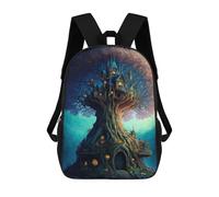 sinyumoney Zaino Scolastico Per Bambini Stampato in 3D Enchanted Treehouse Fantasy Zaino Per Bambini Ad Alta Capacità, Zaini Da Viaggio, Borse Per Libri, Zaino Scolastico Per Bambini 17inch