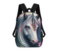 sinyumoney Zaino Scolastico Per Bambini Stampato in 3D Enchanted Unicorn Portrait -4 Borsa Scolastica Per Bambini, Zaini Da Viaggio, Borse Per Libri Alla Moda, Zaino Di Grande Capacità 17inch