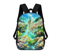 sinyumoney Zaino Scolastico Per Bambini Stampato in 3D Fantasy Underwater Cityscape Borse Per Libri Borse Scolastiche Da Viaggio Ad Alta Capacità Per Bambini/studenti/adulti 17inch