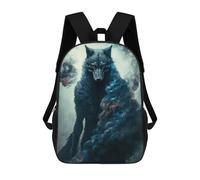 sinyumoney Zaino Scolastico Per Bambini Stampato in 3D Fiery Wolf Spirit Borsa Scolastica Per Bambini, Zaini Da Viaggio, Borse Per Libri Alla Moda, Zaino Di Grande Capacità 17inch