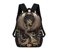 sinyumoney Zaino Scolastico Per Bambini Stampato in 3D Fire Phoenix Golden Art Zaino Per Bambini Ad Alta Capacità, Zaini Da Viaggio, Borse Per Libri, Zaino Scolastico Per Bambini 17inch
