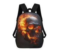 sinyumoney Zaino Scolastico Per Bambini Stampato in 3D Flaming Skull Borse Per Libri Borse Scolastiche Da Viaggio Ad Alta Capacità Per Bambini/studenti/adulti 17inch