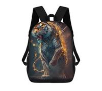 sinyumoney Zaino Scolastico Per Bambini Stampato in 3D Flaming Tiger Artwork -9 Zaini Per Libri Zaini Casual Da Viaggio Zaini Da Giorno Di Grande Capacità Per Ragazzi 17inch