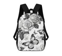 sinyumoney Zaino Scolastico Per Bambini Stampato in 3D Flowers And Butterfly Borse Per Libri Borse Scolastiche Da Viaggio Ad Alta Capacità Per Bambini/studenti/adulti 17inch