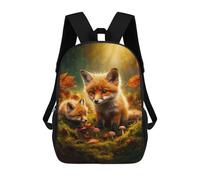 sinyumoney Zaino Scolastico Per Bambini Stampato in 3D Fox Kits in Autumn Forest Borse Per Libri Borse Scolastiche Da Viaggio Ad Alta Capacità Per Bambini/studenti/adulti 17inch