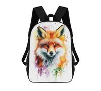 sinyumoney Zaino Scolastico Per Bambini Stampato in 3D Fox Watercolor Portrait Borse Per Libri Borse Scolastiche Da Viaggio Ad Alta Capacità Per Bambini/studenti/adulti 17inch