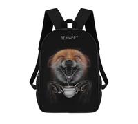sinyumoney Zaino Scolastico Per Bambini Stampato in 3D Fox with Coffee Borsa Scolastica Per Bambini, Zaini Da Viaggio, Borse Per Libri Alla Moda, Zaino Di Grande Capacità 17inch
