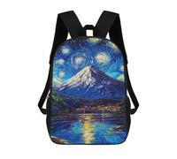 sinyumoney Zaino Scolastico Per Bambini Stampato in 3D Fuji Mount Starry Night Borse Per Libri Borse Scolastiche Da Viaggio Ad Alta Capacità Per Bambini/studenti/adulti 17inch
