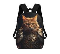 sinyumoney Zaino Scolastico Per Bambini Stampato in 3D Funny Cat Dressed Warrior Borse Per Libri Borse Scolastiche Da Viaggio Ad Alta Capacità Per Bambini/studenti/adulti 17inch