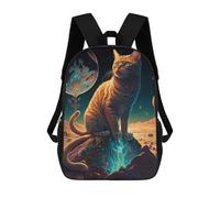 sinyumoney Zaino Scolastico Per Bambini Stampato in 3D Galactic Cat Adventure Borsa Scolastica Per Bambini, Zaini Da Viaggio, Borse Per Libri Alla Moda, Zaino Di Grande Capacità 17inch