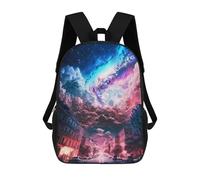 sinyumoney Zaino Scolastico Per Bambini Stampato in 3D Galactic Cityscape Zaini Per Libri Zaini Casual Da Viaggio Zaini Da Giorno Di Grande Capacità Per Ragazzi 17inch