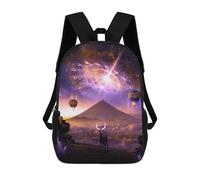 sinyumoney Zaino Scolastico Per Bambini Stampato in 3D Galactic Deer Dreamscape -2 Zaini Per Libri Zaini Casual Da Viaggio Zaini Da Giorno Di Grande Capacità Per Ragazzi 17inch