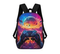 sinyumoney Zaino Scolastico Per Bambini Stampato in 3D Galactic Gaming Gloves Zaino Per Bambini Ad Alta Capacità, Zaini Da Viaggio, Borse Per Libri, Zaino Scolastico Per Bambini 17inch