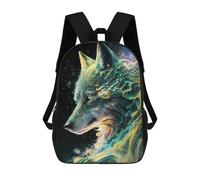 sinyumoney Zaino Scolastico Per Bambini Stampato in 3D Galactic Wolf Portrait -13 Zaini Per Libri Zaini Casual Da Viaggio Zaini Da Giorno Di Grande Capacità Per Ragazzi 17inch