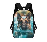 sinyumoney Zaino Scolastico Per Bambini Stampato in 3D German Shepherd Pool Sunny Borse Per Libri Borse Scolastiche Da Viaggio Ad Alta Capacità Per Bambini/studenti/adulti 17inch