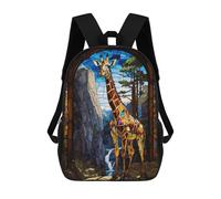 sinyumoney Zaino Scolastico Per Bambini Stampato in 3D Giraffe Stained Glass Zaino Da Viaggio Ad Alta Capacità Borse Per Libri Alla Moda Zaini Casual Per Bambini Per La Scuola 17inch