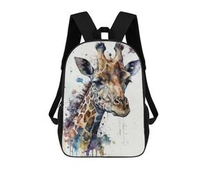 sinyumoney Zaino Scolastico Per Bambini Stampato in 3D Giraffe Watercolor Borse Per Libri Borse Scolastiche Da Viaggio Ad Alta Capacità Per Bambini/studenti/adulti 17inch
