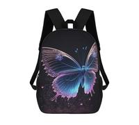 sinyumoney Zaino Scolastico Per Bambini Stampato in 3D Glowing Butterfly Artwork-15 Zaino Per Bambini Ad Alta Capacità, Zaino Da Viaggio Alla Moda, Borsa Scolastica Per Bambini, Zaino Casual 17inch
