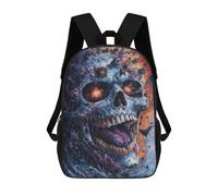 sinyumoney Zaino Scolastico Per Bambini Stampato in 3D Glowing Skull with Bats Zaino Per Bambini Ad Alta Capacità, Zaini Da Viaggio, Borse Per Libri, Zaino Scolastico Per Bambini 17inch
