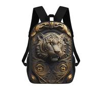 sinyumoney Zaino Scolastico Per Bambini Stampato in 3D Golden Tiger Relief Sculpture Borsa Scolastica Per Bambini, Zaini Da Viaggio, Borse Per Libri Alla Moda, Zaino Di Grande Capacità 17inch
