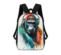sinyumoney Zaino Scolastico Per Bambini Stampato in 3D Gorilla Music Painting Borsa Scolastica Per Bambini, Zaini Da Viaggio, Borse Per Libri Alla Moda, Zaino Di Grande Capacità 17inch