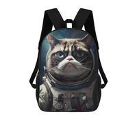 sinyumoney Zaino Scolastico Per Bambini Stampato in 3D Grumpy Cat Space Astronaut Borse Per Libri Borse Scolastiche Da Viaggio Ad Alta Capacità Per Bambini/studenti/adulti 17inch