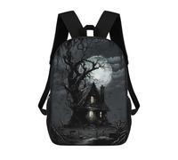 sinyumoney Zaino Scolastico Per Bambini Stampato in 3D Halloween Haunted House -1 Borse Per Libri Borse Scolastiche Da Viaggio Ad Alta Capacità Per Bambini/studenti/adulti 17inch