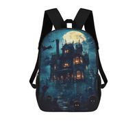 sinyumoney Zaino Scolastico Per Bambini Stampato in 3D Haunted Mansion Halloween Borse Per Libri Borse Scolastiche Da Viaggio Ad Alta Capacità Per Bambini/studenti/adulti 17inch