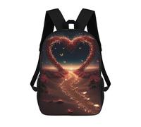 sinyumoney Zaino Scolastico Per Bambini Stampato in 3D Heart Path to Sunset Zaino Per Bambini Ad Alta Capacità, Zaino Da Viaggio Alla Moda, Borsa Scolastica Per Bambini, Zaino Casual 17inch
