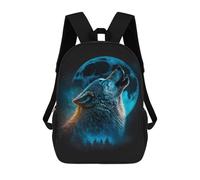 sinyumoney Zaino Scolastico Per Bambini Stampato in 3D Howling Wolf Zaino Per Bambini Ad Alta Capacità, Zaino Da Viaggio Alla Moda, Borsa Scolastica Per Bambini, Zaino Casual 17inch