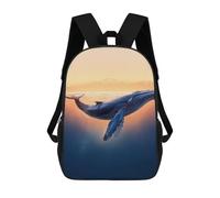 sinyumoney Zaino Scolastico Per Bambini Stampato in 3D Humpback Whale Sunset Borsa Scolastica Per Bambini, Zaini Da Viaggio, Borse Per Libri Alla Moda, Zaino Di Grande Capacità 17inch