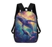 sinyumoney Zaino Scolastico Per Bambini Stampato in 3D Humpback Whales Underwater Zaino Per Bambini Ad Alta Capacità, Zaino Da Viaggio Alla Moda, Borsa Scolastica Per Bambini, Zaino Casual 17inch