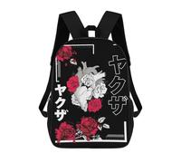 sinyumoney Zaino Scolastico Per Bambini Stampato in 3D Japanese Aesthetic Flowers Borse Per Libri Borse Scolastiche Da Viaggio Ad Alta Capacità Per Bambini/studenti/adulti 17inch