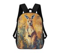 sinyumoney Zaino Scolastico Per Bambini Stampato in 3D Kangaroo Painting Borse Per Libri Borse Scolastiche Da Viaggio Ad Alta Capacità Per Bambini/studenti/adulti 17inch