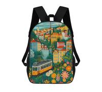 sinyumoney Zaino Scolastico Per Bambini Stampato in 3D Lisbon Tram And Colorful Cityscape Zaino Per Bambini Ad Alta Capacità, Zaini Da Viaggio, Borse Per Libri, Zaino Scolastico Per Bambini 17inch