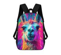 sinyumoney Zaino Scolastico Per Bambini Stampato in 3D Llama Black Light UV Glow Borse Per Libri Borse Scolastiche Da Viaggio Ad Alta Capacità Per Bambini/studenti/adulti 17inch