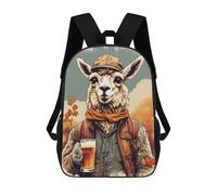 sinyumoney Zaino Scolastico Per Bambini Stampato in 3D Llama Drinking A Beer Borse Per Libri Borse Scolastiche Da Viaggio Ad Alta Capacità Per Bambini/studenti/adulti 17inch