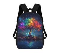 sinyumoney Zaino Scolastico Per Bambini Stampato in 3D Magic Colorful Neon Tree Zaino Per Bambini Ad Alta Capacità, Zaini Da Viaggio, Borse Per Libri, Zaino Scolastico Per Bambini 17inch