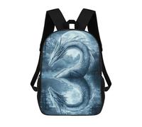 sinyumoney Zaino Scolastico Per Bambini Stampato in 3D Magical Silver Dragon Borse Per Libri Borse Scolastiche Da Viaggio Ad Alta Capacità Per Bambini/studenti/adulti 17inch
