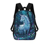 sinyumoney Zaino Scolastico Per Bambini Stampato in 3D Magical Unicorn in Forest Borse Per Libri Borse Scolastiche Da Viaggio Ad Alta Capacità Per Bambini/studenti/adulti 17inch